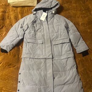 Women lightweight Waterproof Detachable Oversize Down Jacket Hooded Size M